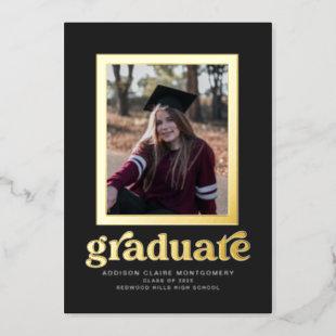 Foil Frame on Slate Graduation Announcement