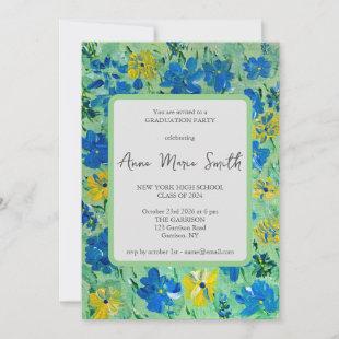 Forget-Me-Not Floral Graduation Party Invitation