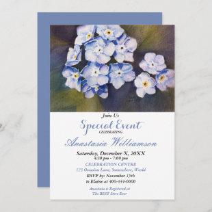 FORGET ME NOT FLOWER PARTY EVENT INVITE