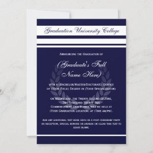 Formal College Graduation Announcements (Blue)