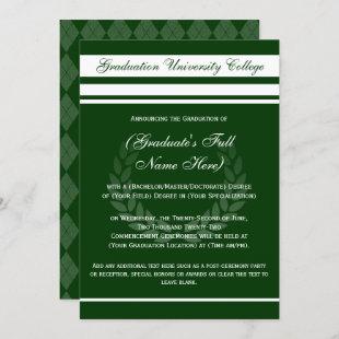 Formal College Graduation Announcements (Green)
