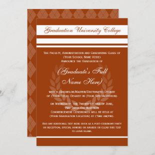 Formal College Graduation Announcements (Orange)