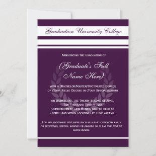 Formal College Graduation Announcements (Purple)