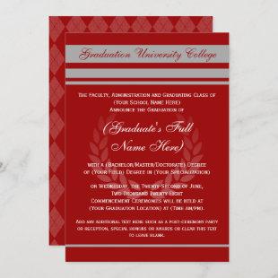 Formal College Graduation Announcements (Red)