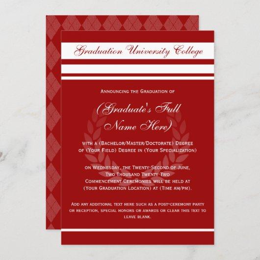 Formal College Graduation Announcements (Red)