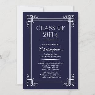 Formal Elegant Class of 2014 Graduation Party Invitation