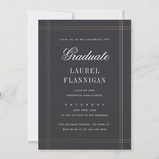 Formal Elegant Classic Simple Graduation Invitation