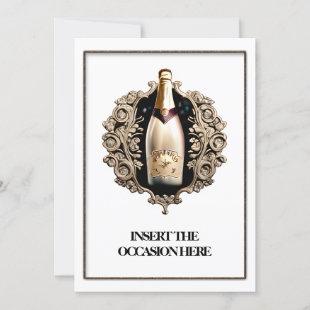 Formal event celebration | sparkling wine retro invitation