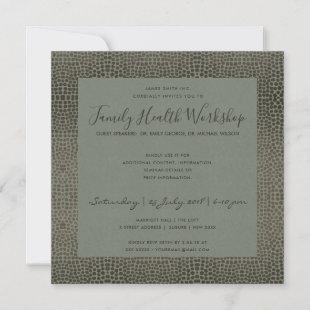 FORMAL FAUX GREY SILVER MOSAIC DOTS WORKSHOP EVENT INVITATION