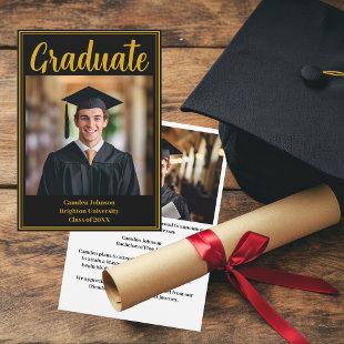 Formal Gold Black Graduation Photo 2024 Graduate Announcement