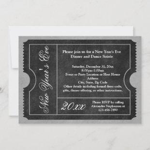 Formal New Year's Eve Party Ticket Invitation