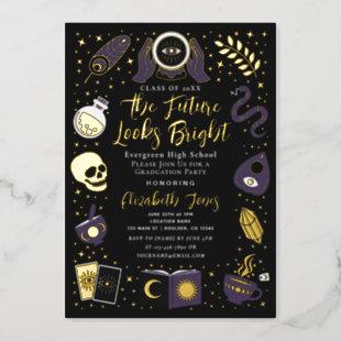 Fortune Teller Future Witchy Graduation Party  Foil Invitation