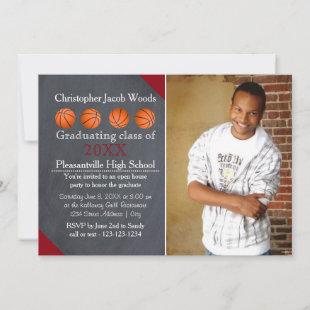 Four Basketball Chalkboard- Grad Announcement