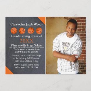 Four Basketball Chalkboard- Grad Announcement