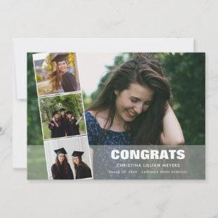 Four Photo Graduation CONGRATS Collage Holiday Card