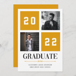 Four Square | Yellow Photo Graduation Announcement