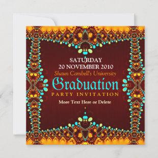 Fractal Royal Graduation Invitation