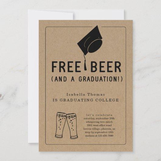 Free Beer Funny 2023 Graduation Party Invitation