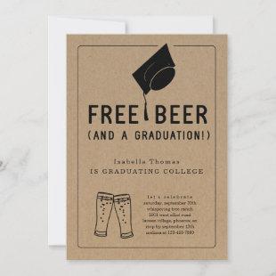 Free Beer Funny 2024 Graduation Party Invitation