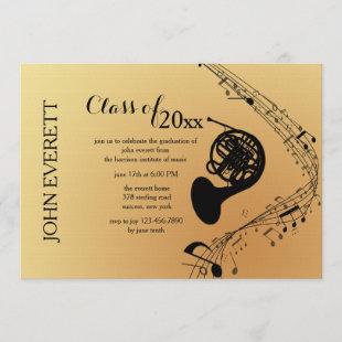 French Horn Musical Instrument Invitation