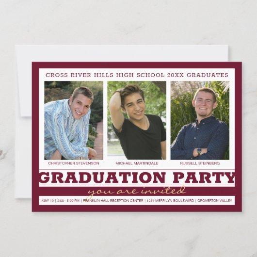 Friends Siblings Graduation Party Maroon 3 Photo Invitation