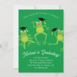 Frogs Preschool Graduation Party Elementary Invitation