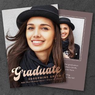 Full photo graduation announcement foil card