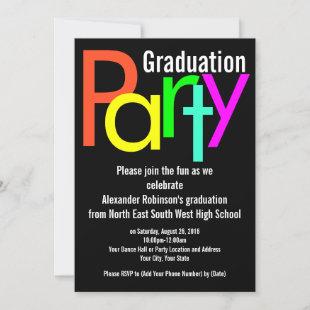 Fun Brights Graduation Party Invitation