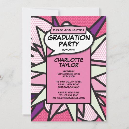 Fun Class of 2022 Graduation Party Girly Pink Invitation