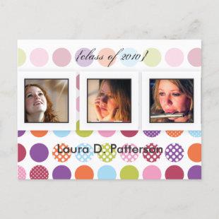Fun+colorful polka dots, DIY photos postcards
