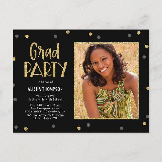Fun Confetti Graduation Party Invitation Postcard