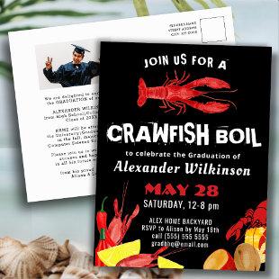 Fun Crawfish Boil Graduation Photo Postcard