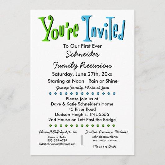 Fun Family Reunion Party or Event Invitation