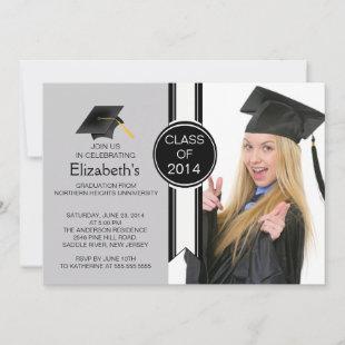 Fun Modern Graduate Photo Graduation Party Invitation