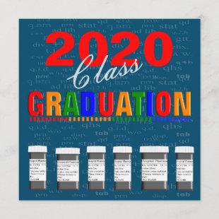 Fun Pharm-D Graduation Invitations 2020 Navy