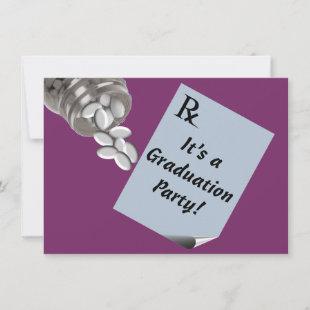 Fun Pharmacist Graduation Party Invitations Plum