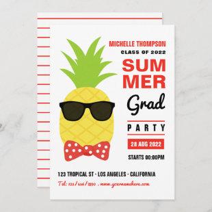 Fun Pineapple Summer Grad Party Invitation