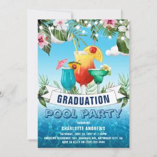 Fun Summer Graduation Pool Party Invitation