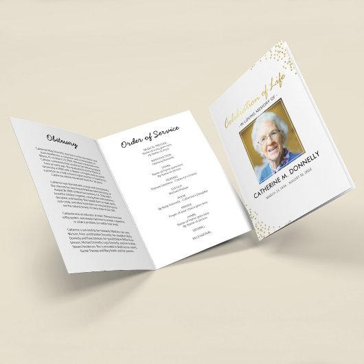 Funeral Program | White Gold Order of Service