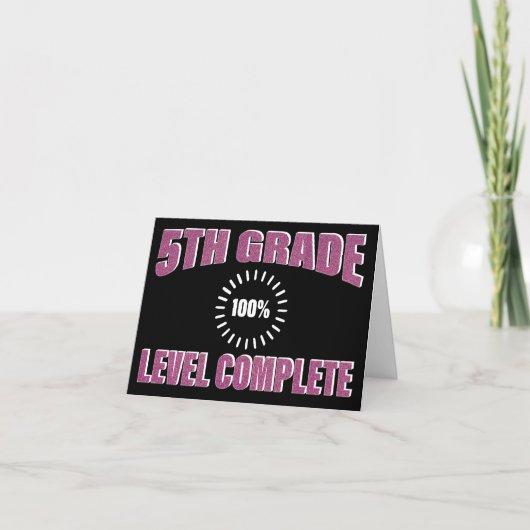 Funny 5th Grade Pink Girly Glitter Graduation Card