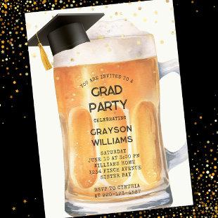 Funny Beer Graduation Party Invitation
