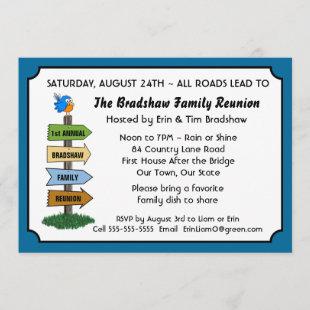 Funny Bluebird Family Reunion Invitation
