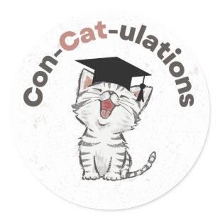 Funny Cat Graduation Sticker