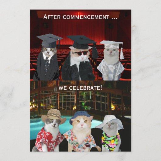 Funny Cats Customizable Graduation Party Invite