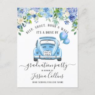 Funny Class of 2022 DRIVE BY Graduation Party Announcement Postcard