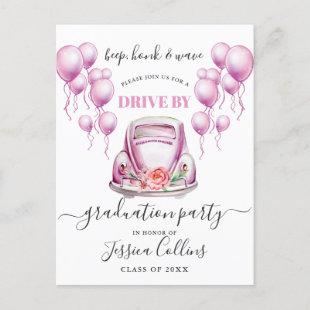Funny Class of 2024 DRIVE BY Graduation Party  Ann Announcement Postcard