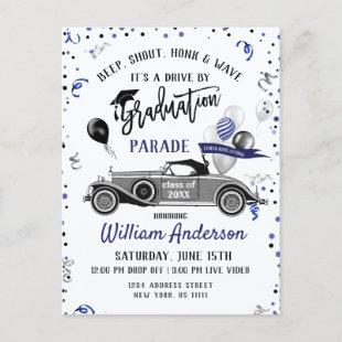 Funny Class of 2024 DRIVE BY Graduation Party Anno Announcement Postcard
