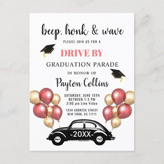 Funny Class of 2024 DRIVE BY Graduation Party Announcement Postcard