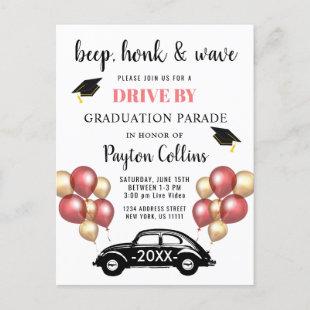 Funny Class of 2024 DRIVE BY Graduation Party Postcard
