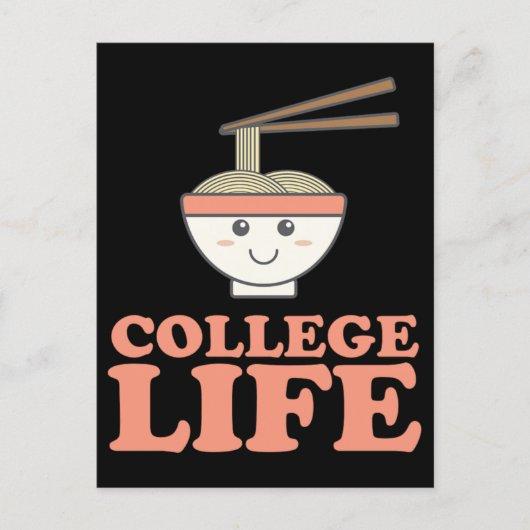 Funny College Life Cute Ramen Noodle Gift Announcement Postcard